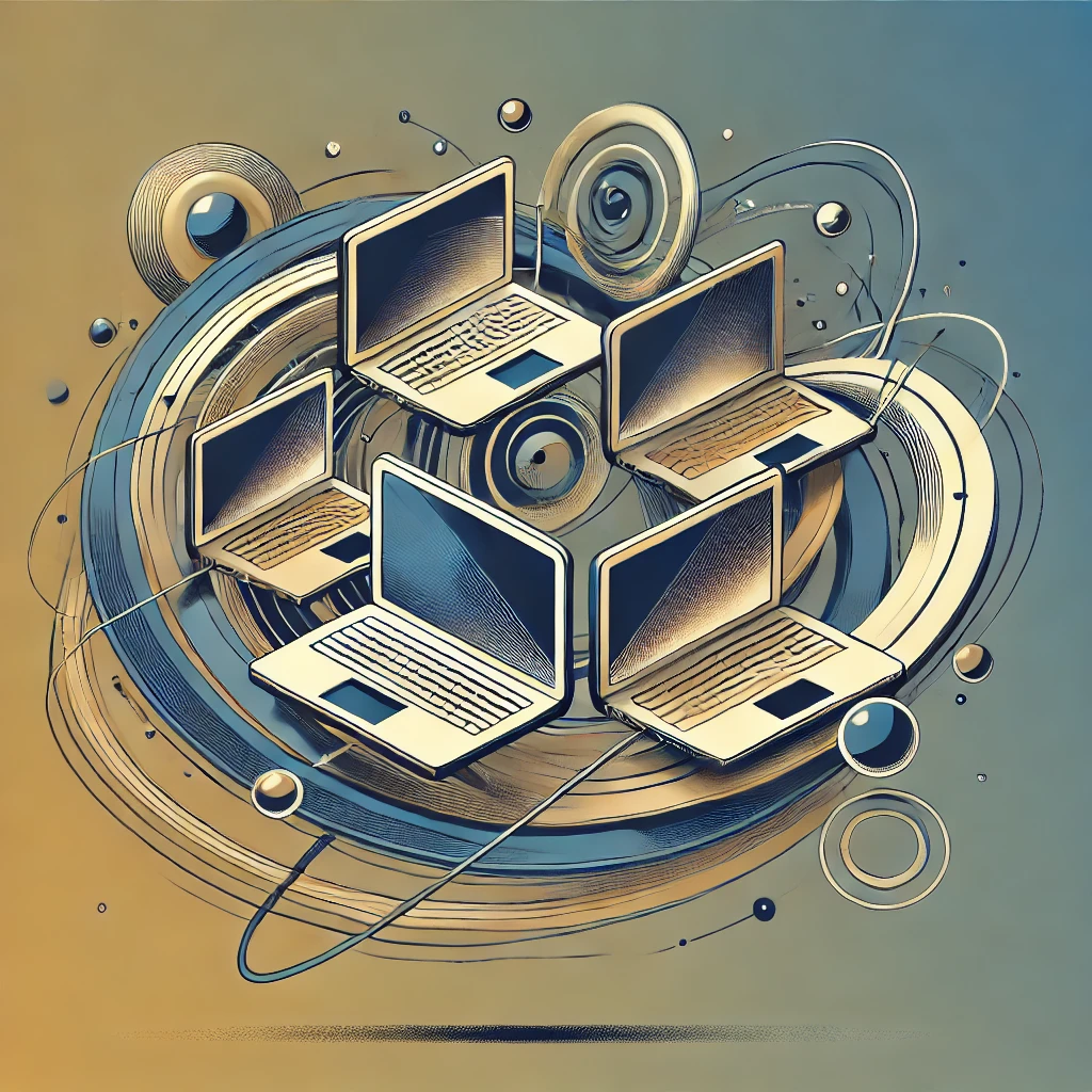 Floating Laptops Graphic